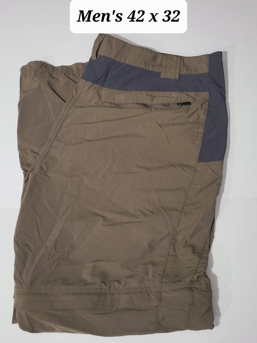 Columbia Titanium Brown/Gray Convertible Lightweight Pants Size 42 x 32